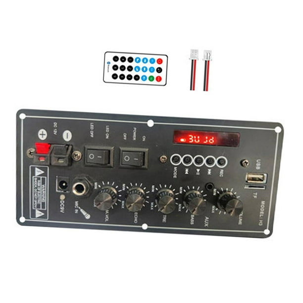 Placa amplificadora de Audio, micrófono, amplificador Bluetooth, módulo de Radio FM para coche, ajuste de Subwoofer para estéreo doméstico