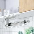 thumbnail image 3 of Paper Towel Holder Under Cabinet, One-Handed Tear, Wall Mount, Adhesive, Stainless Steel, Silver, Paper Roll Holder with Ratchet Mechanism for Kitchen Bathroom Farmhouse Essentials Decor Accessories, 3 of 5
