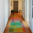 thumbnail image 1 of Abstract Decorative Rug, Rainbow Colored Geometric Square Shaped Blurry Effects Watercolor Design, Quality Carpet for Bedroom Dorm and Living Room, 6 Sizes, Dark Orange, by Ambesonne, 1 of 2