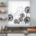 thumbnail image 4 of Dandelion Sheer Curtains 96 Inches Long for Living Room/Bedroom, Black White Modern Country Rustic Plants Rod Pocket Voile Kitchen Curtains & Drapes Window Treatment 1 Panel, 52"W x 96"L, 4 of 8