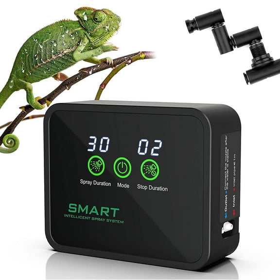 Reptile Mister Automatic Misting System with Timer, 360° Adjustable Nozzles, Humidifier for Terrariums, Spray Kit for Rainforest Plants and Amphibians