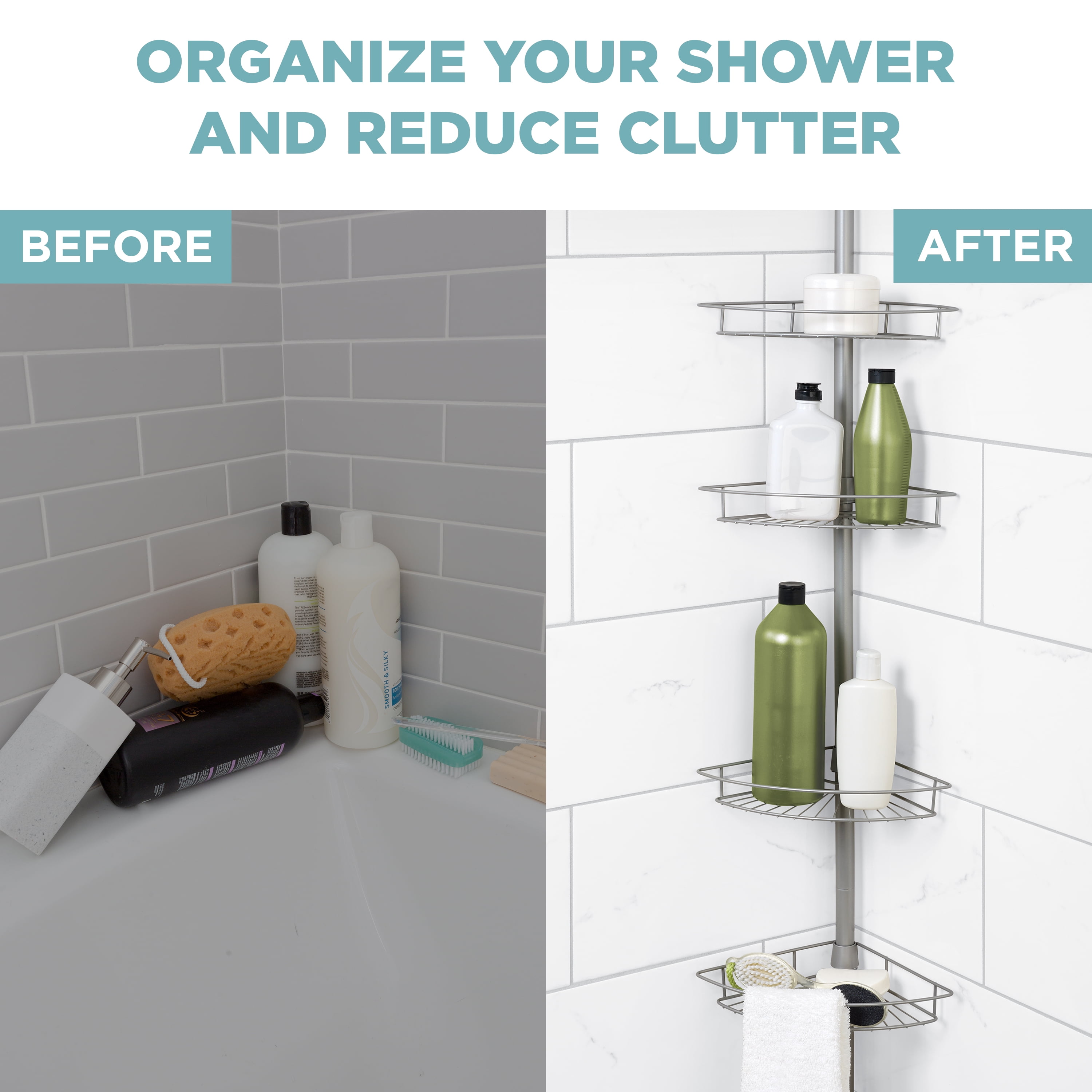Zenna Home Adjustable Bathroom Storage Organizer, Rust Proof Zenna Home Adjustable Bathroom Storage Organizer, Rust Proof