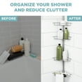 thumbnail image 3 of Zenna Home Tension Pole Shower Caddy, 4 Shelves, Satin Nickel, 3 of 8