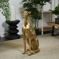 thumbnail image 2 of 13" x 32" Gold Resin Sitting Greyhound Dog Sculpture, by DecMode, 2 of 9