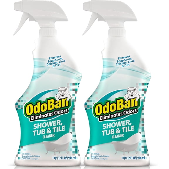 OdoBan Ready-to-Use Shower Tub & Tile Cleaner, 32 Fl Oz Spray, 2 Bottles