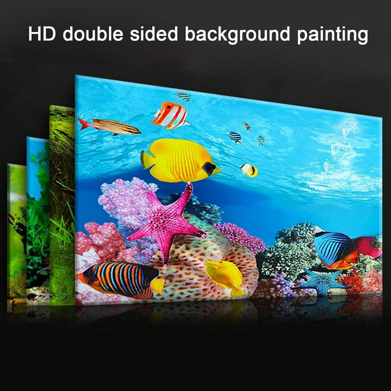 3D Effect Fish Tank Background Aquarium Backdrop Landscape Sticker Wallpaper  60x102cm 