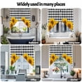 thumbnail image 6 of Farmhouse Sunflowers Swag Curtain Valance for Windows, Pastoral Rustic Floral Black Buffalo Plaid Window Treatments Short Swag Topper for Kitchen Windows Bathroom Bedroom, 36"x63", 6 of 8