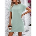 thumbnail image 5 of Summer Fashion Women's Long Dress Casual Contrast Color Twisted Short Sleeve Pocket Dress, 5 of 7