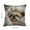 thumbnail image 3 of Virelaxpo Fun Pets Faux Embroidery Pillow Cover 45x45cm, Decorative Cushion Cover for Sofa Bed Living Room Home Decor with Cute Animal Theme Designs, 3 of 6