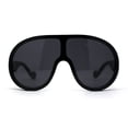 thumbnail image 1 of Extra Oversized Goggle Style Tear Drop Racer Plastic Sunglasses All Black, 1 of 5