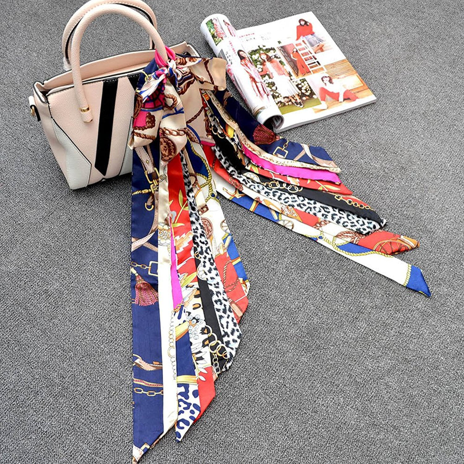 Bag Scarf Twilly Silk Scarf Bag Handle Decoration Fashion Accessories Tie  Hair Band Scarf