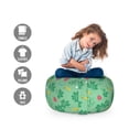 thumbnail image 2 of Forest Storage Toy Bag Chair, Clover Leaves and Ladybug Beetles Dragonfly Happy Day in Nature Luck Theme, Stuffed Animal Organizer Washable Bag, Large Size, Sea Green Multicolor, by Ambesonne, 2 of 3