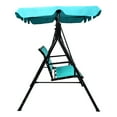thumbnail image 6 of Patiojoy Outdoor Patio Swing Canopy Bench Chair Rocking Hammock Blue, 6 of 6