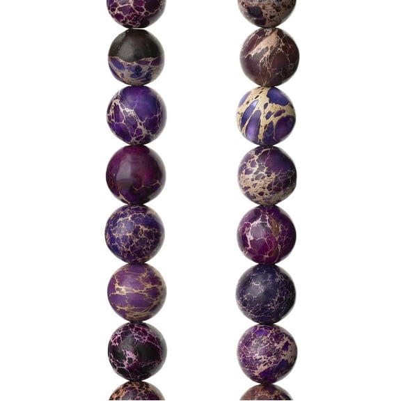 12 Pack: Purple Crackled Jasper Round Beads - 8mm by Bead Landing