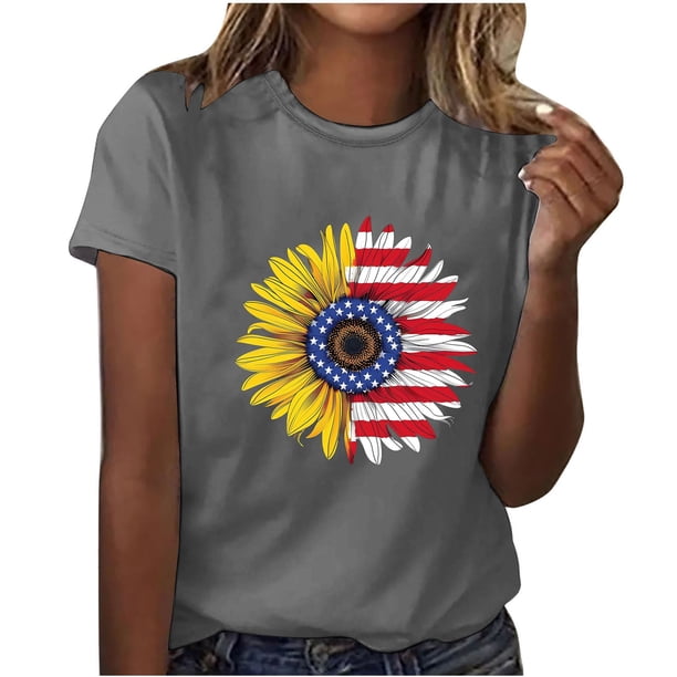 Fiudx Ofertas Flash Artículos En Oferta Camisas de Manga Corta para Mujer, Estilo Independiente, para Mujer