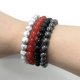 thumbnail image 3 of Xiao Hua Pulsera de cuentas hecha a mano, adecuada tanto para hombres como para mujeres, pulsera de cuentas de piedra de cristal natural de 8 mm (negro mate), 3 of 4
