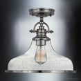 thumbnail image 3 of Luxury Traditional Indoor Ceiling Light, 12.50''H x 13.50''W, with Classic Style Elements, Vintage Design, Brushed Nickel Finish and Clear Seeded Glass, UQL3669, 3 of 7