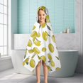 thumbnail image 6 of Yellow Lemon Fruit Slices White Pattern Hooded Bath Towel，50"x30" for Ages 3 To 12 Kids, Quick Dry Lightweight Soft Microfiber Hood Beach Towel Cover Up for Kids, 6 of 7