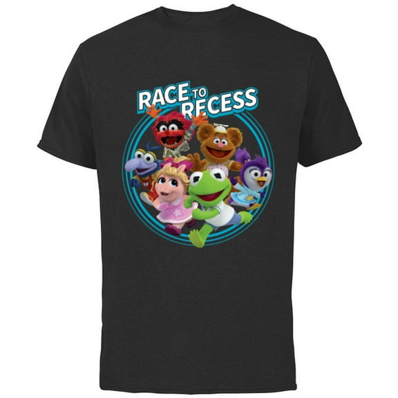 Disney Muppet Babies Race to Recess - Short Sleeve Cotton T-Shirt for Adults -Customized-Black