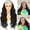 Black, variant on Danrzix Glueless Headband Wig – Large Wavy Curls, Synthetic Fiber, Non-Lace Front, Machine-Made, 150% Density.