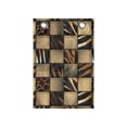 thumbnail image 1 of Safari Hanging Pocket Organizer, Jeans Denim Patchwork in Safari Style Wilderness Design Art Print, Printed Polyester Storage Bag with Pockets, 14" x 20", Brown and Black, 1 of 2