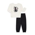 thumbnail image 3 of Garanimals Toddler Girls Fleece Sweatshirt and Pants Outfit Set, 4-Piece, Sizes 2T-5T, 3 of 3