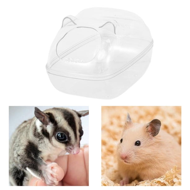 Contenedor de baño de arena para hámster, bañera transparente para baño, inodoro para hámster transparente, lavabo acrílico, casa para jaula para masc Rectángulo L