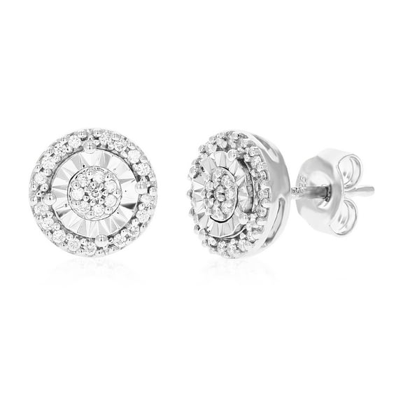 Vir Jewels 1/4 CTTW Lab Grown Diamond Composite Earrings in Sterling Silver With Push Backs For Women