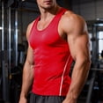thumbnail image 2 of GuangCheng Men's Stringer Tank Tops Slim Fit Sleeveless Vest Gym Workout Bodybuilding Fitness Muscle T Shirts,Red,Size 3XL, 2 of 9