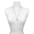 thumbnail image 3 of Delight Jewelry Silvertone Lime Green Butterfly with 2 Lime Green Crystals Silvertone Always My Sister Bar Charm Necklace, 23", 3 of 4