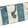 thumbnail image 6 of DecMode 48" x 6" Brown Wood Distressed 2 Hanger Paddle Wall Hook with Cream and Blue Stripes, 1-Piece, 6 of 13