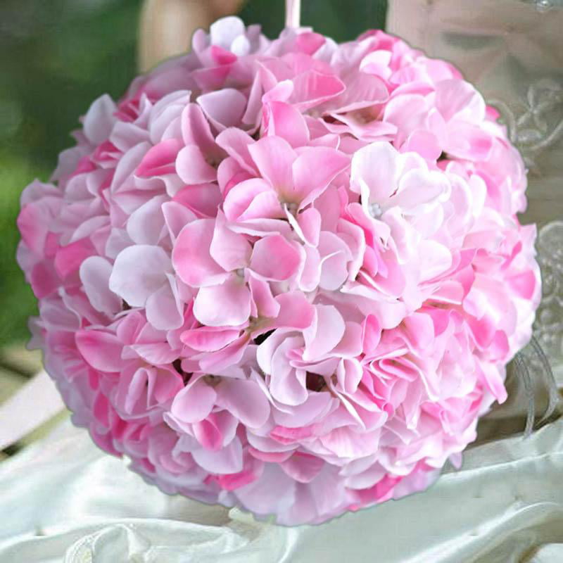 4 Blush Hydrangea 7" wide Kissing Balls Wedding Party Bouquets Centerpieces SALE 