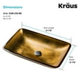 thumbnail image 6 of KRAUS Rectangular Gold Glass Vessel Bathroom Sink, 22 inch, 6 of 9