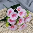 thumbnail image 2 of Nanoei Morning Glory Silk Bouquets, Realistic 6-Pc Artificial Flowers for Wedding Porch Garden Home Soft Decoration Pink1, 2 of 9