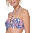 thumbnail image 3 of Tommy Hilfiger Women's Paisley Print Bikini Bra Top Swimsuit Blue Size Medium, 3 of 4