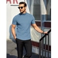 thumbnail image 2 of COOFANDY Mens Mock Turtleneck Sweater Short Sleeve Ribbed Knit Turtleneck Slim Fit Casual Sweater Soft, 2 of 5
