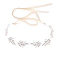 thumbnail image 1 of Simple Pearl Bridesmaid Headband Bridal Shiny Rhinestone Leaf Headpieces with Ribbon Wedding Jewelry for Party Decoration, 1 of 7