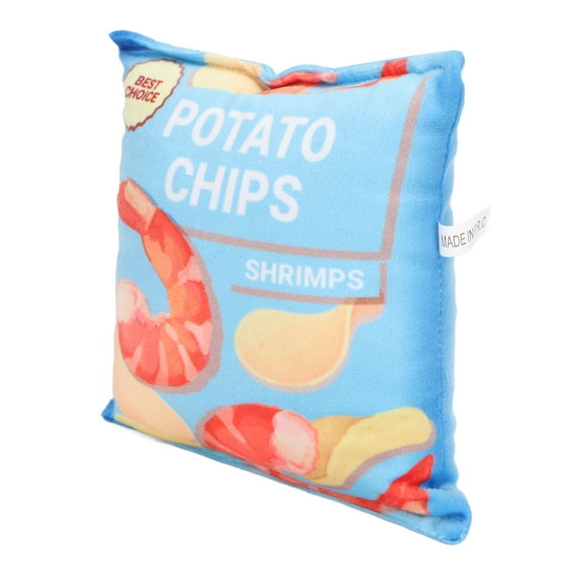 Potato Chips Plush Dog Toy Squeaky Interactive Dog Toys Built In Rattling Paper Bite Squeaky Snack Bag Dog Toy For Puppy