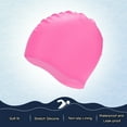 thumbnail image 4 of Uxcell Gorro de Natación de Silicona 1-Pack para Mujeres y Hombres, Gorro de Natación Impermeable No Deslizante Duradero [Rosa], 4 of 6