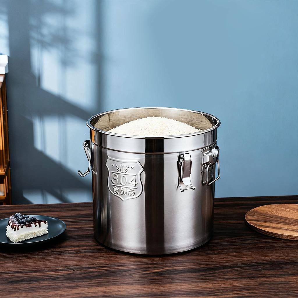 Giaone 6L Nonrust Steel Airtight Storage Container Food Grade 304 3 Seal Design
