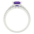 thumbnail image 4 of Clara Pucci 14K White Gold 3.4 Natural Amethyst Engraveable Engagement Ring + Wedding Band Set, 4 of 7