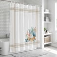 thumbnail image 6 of Coastal Starfish Shower Curtain, Waterproof Shower Curtains for Bathroom, Nautical Shells Coral Eucalyptus Stripes Washable Fabric Bathtub Curtain Set Bath Decor with 12 Hooks Standard 72"x72", 6 of 8