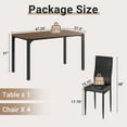 thumbnail image 6 of 5 Piece Dining Table Set, Paproos Dining Table Set  for 4, Modern Kitchen Table Set with PU Leather Upholstered Chairs, Dining Room Table Set for Living Room Breakfast Nook, Brown, 6 of 7