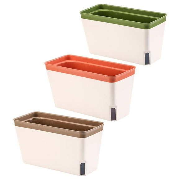 Plant Pot Pots Indoor Plants Herb House Self Watering Planter Flower 10Cm Long Planters Basil White Large