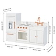 thumbnail image 3 of Teamson Kids Wooden Play Kitchen Set Modern Modular Design White/Rose Gold, 3 of 8