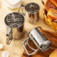 thumbnail image 2 of Xiao Hua flour sifter, handheld stainless steel flour sifter, manual flour sifter cup, home kitchen baking tool for flour and sugar powder, 15.2cm x10.2 cm, 2 of 4