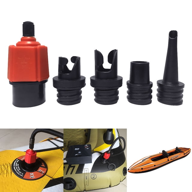 1PC Surf Paddle Valve Adaptateur et 4PCS Buse de Gaz pour Canots Gonflables Piscines Lits