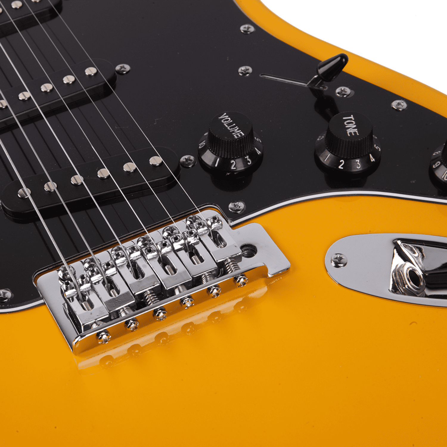 Hassch Electric Guitar with Gig Bag, 39 inch Beginner Electric Guitar Kit with Strap, Plectrum, Tremolo Bar, Spanner Tool and Connecting Wire, Orange
