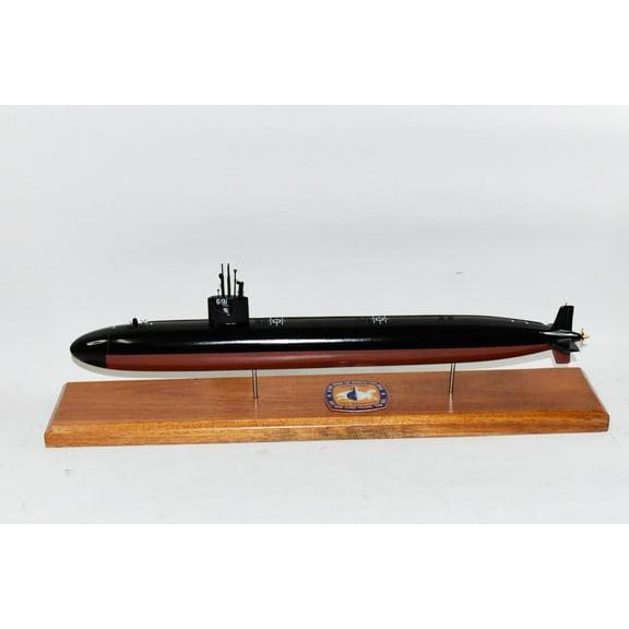 USS Memphis (SSN-691) Submarine Model,Navy,Scale Model,Mahogany,20 inch,LA Class