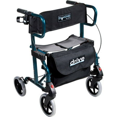 Diamond Deluxe Aluminum Transport Wheelchair / Rollator-Color:Marine Blue